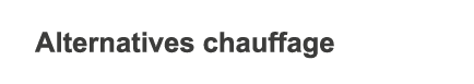 Alternatives chauffage